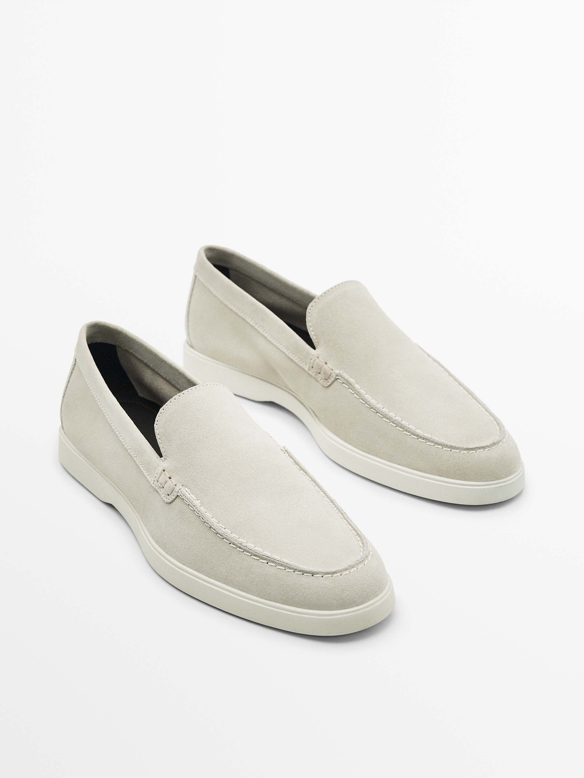White suede loafers top