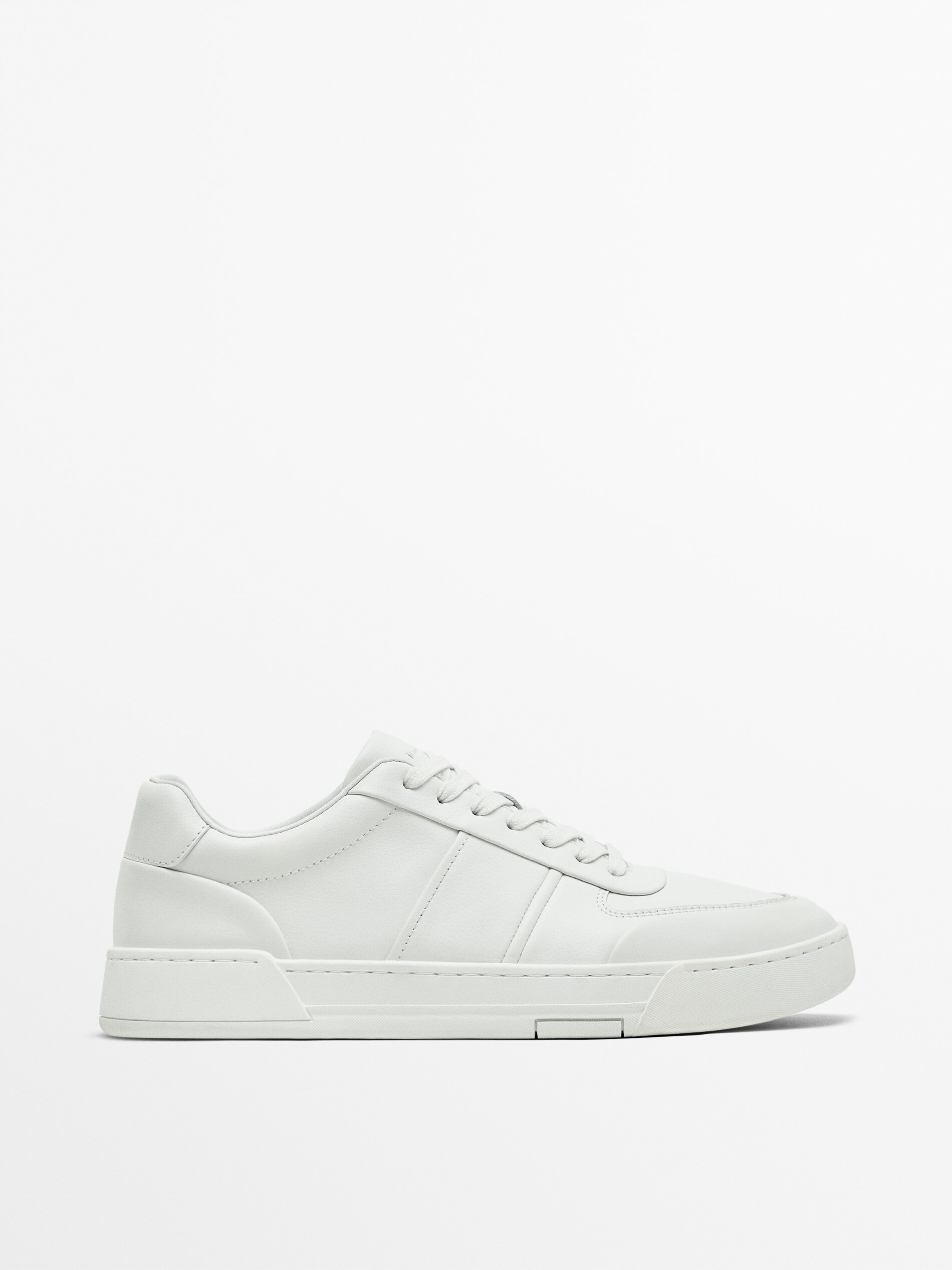 White leather trainers White Shoes Massimo Dutti