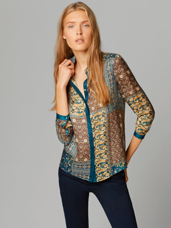 РУБАШКА ШЕЛКОВАЯ С ПРИНТОМ