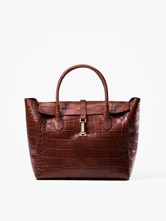 СУМКА С ОТДЕЛКОЙ ПОД КОЖУ КРОКОДИЛА