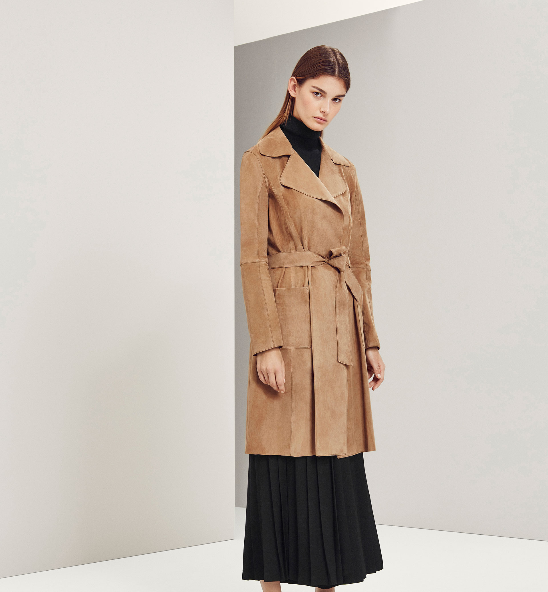 MASSIMO DUTTI (ZARA GROUP) WOMEN LIMITED EDITION SUEDE TRENCH COAT SS16 ...