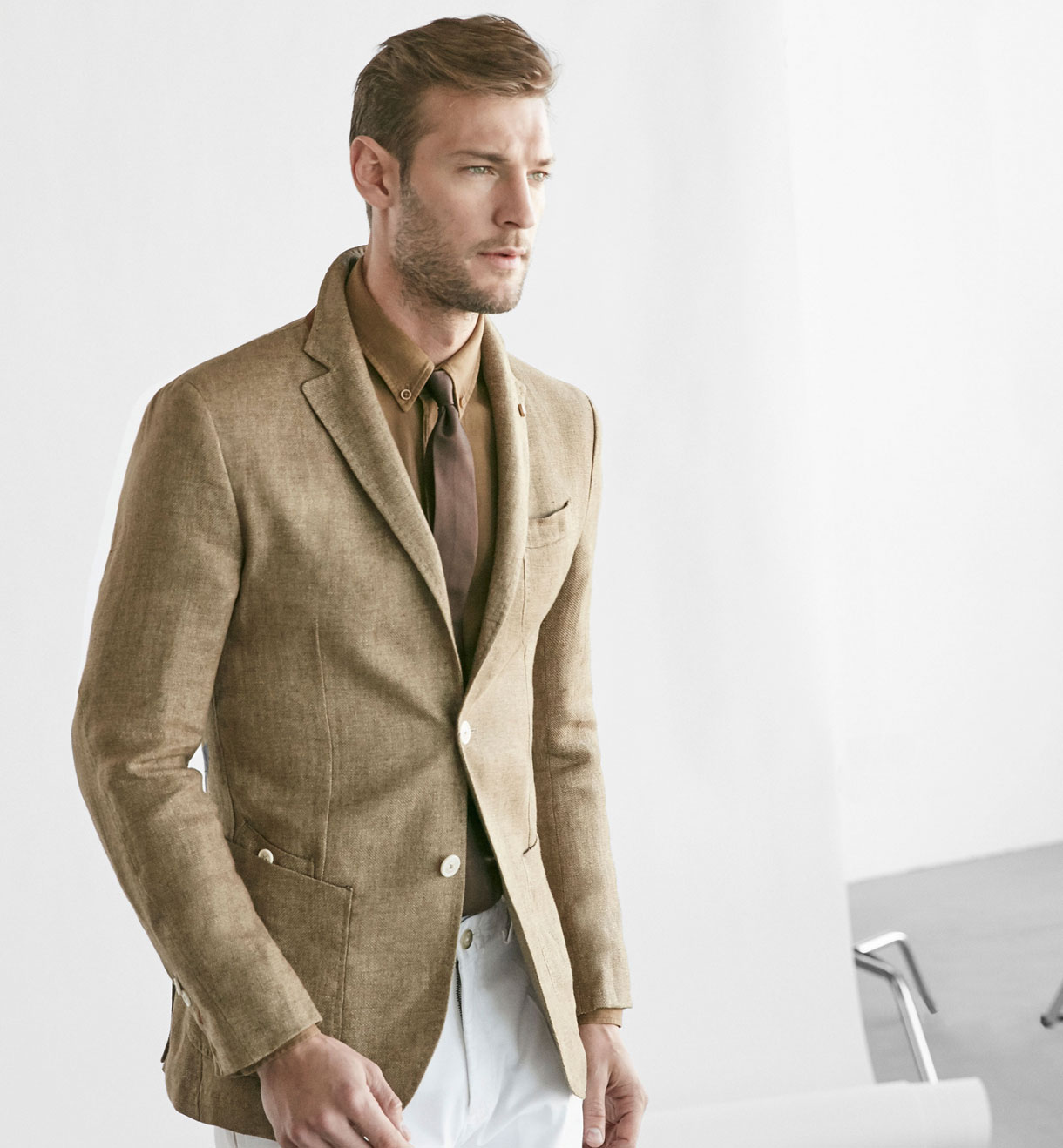 Massimo Dutti мужской блейзер лен