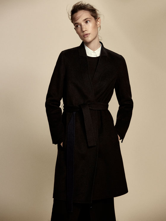 Coats - WOMEN - Massimo Dutti - United Kingdom WOOL COAT WITH BELT DETAIL - Coats - WOMEN - Massimo Dutti - United Kingdom