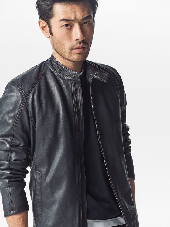Leather Jackets Men Massimo Dutti Armenia Blue Nappa Leather Jacket