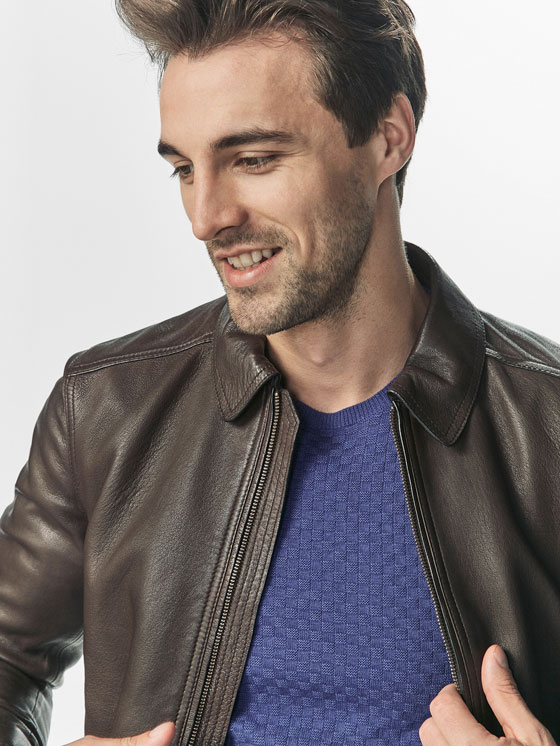 Men S Leather Jackets Massimo Dutti Spring Summer 2017 Brown Nappa Vintage Style Jacket