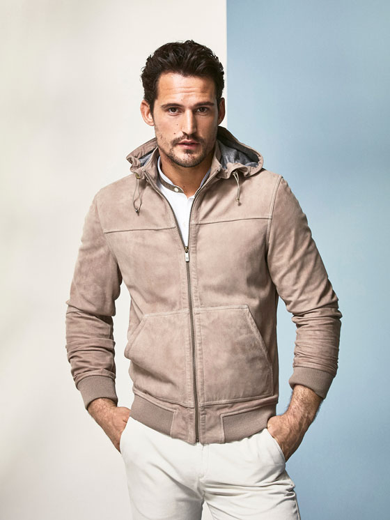 Leather Jackets Men Massimo Dutti Finland Suede Jacket With Hood Detail