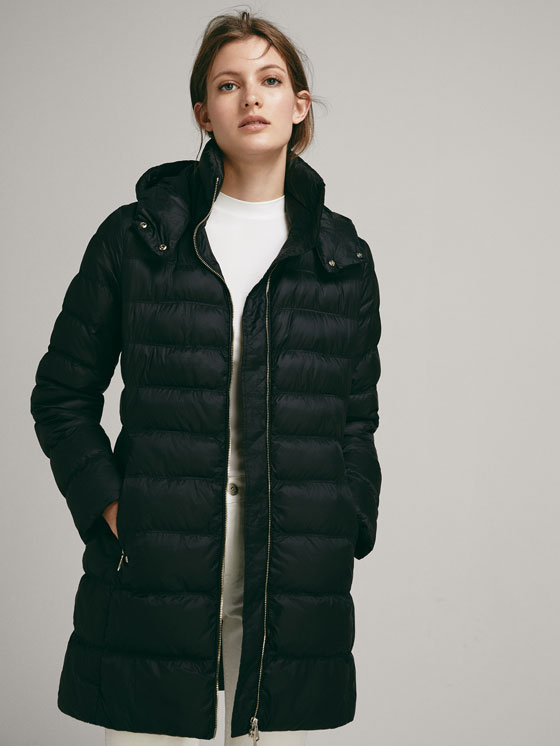 Massimo Dutti LONG QUILTED JACKET WITH REMOVABLE HOOD at £119 | love ...