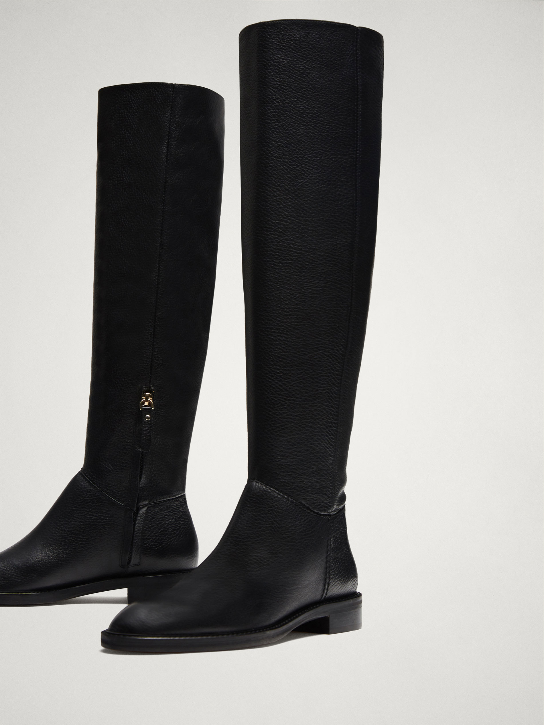 massimo dutti leather wellies