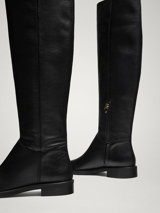 massimo dutti leather wellies