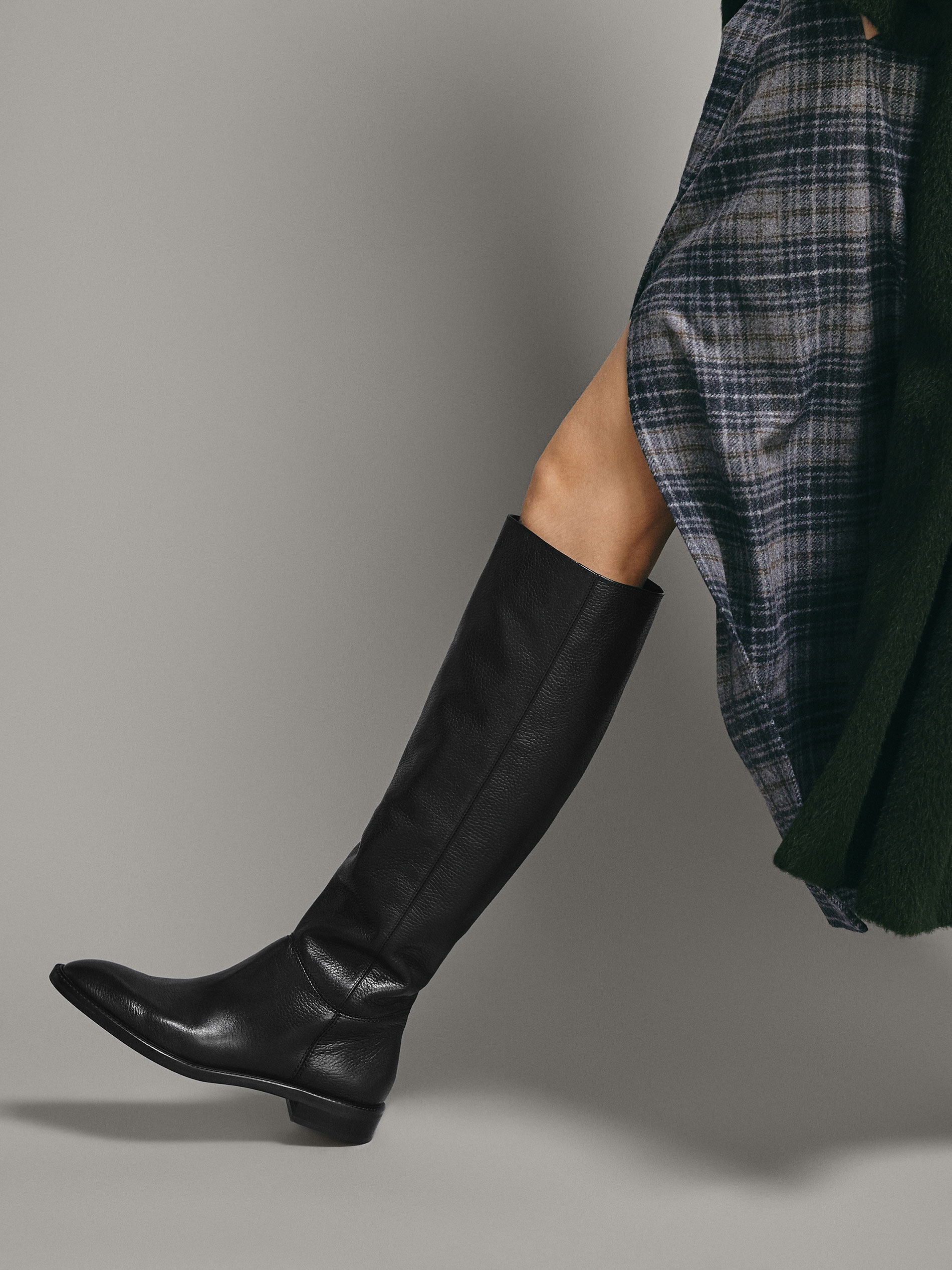 massimo dutti leather wellies