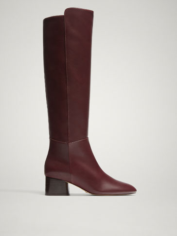 Massimo dutti burgundy boots outlet