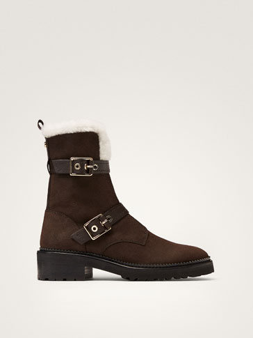 winter capsule nubuck buckled ankle boots