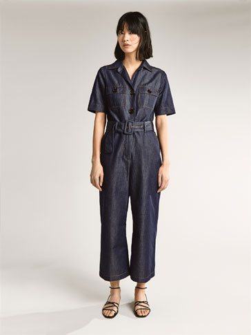 massimo dutti denim jumpsuit