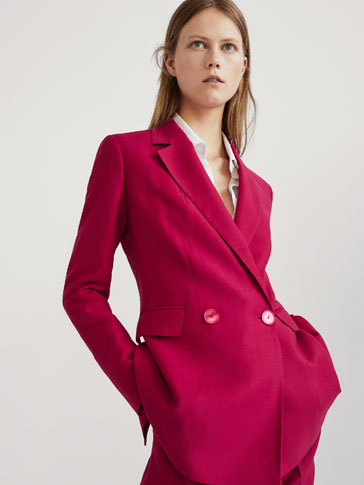 Massimo Dutti Tailleur Shoptagr Veste Lin Croisée By Fit Slim w80TvPqx4T