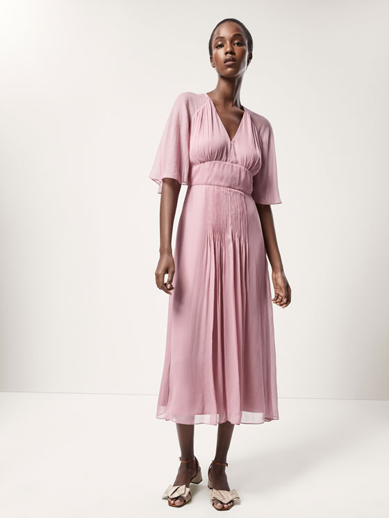 Massimo Dutti FLOWING DRESS WITH PLEATED DETAILS at £99.95 | love the