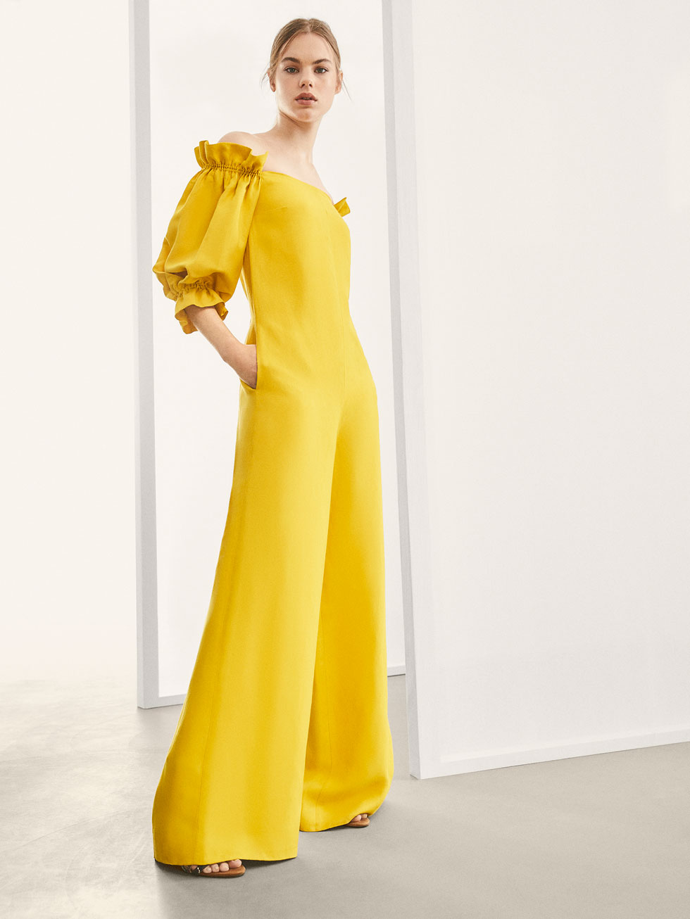 massimo dutti yellow jumpsuit