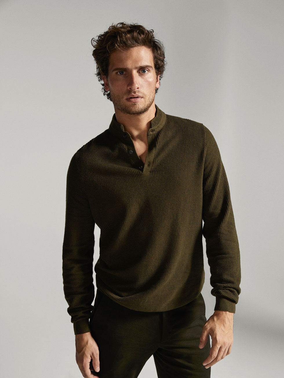 Sweater Textured Style Polo