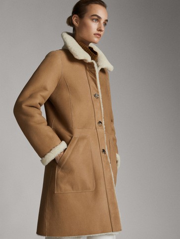 Massimo dutti sheepskin coat Clearance