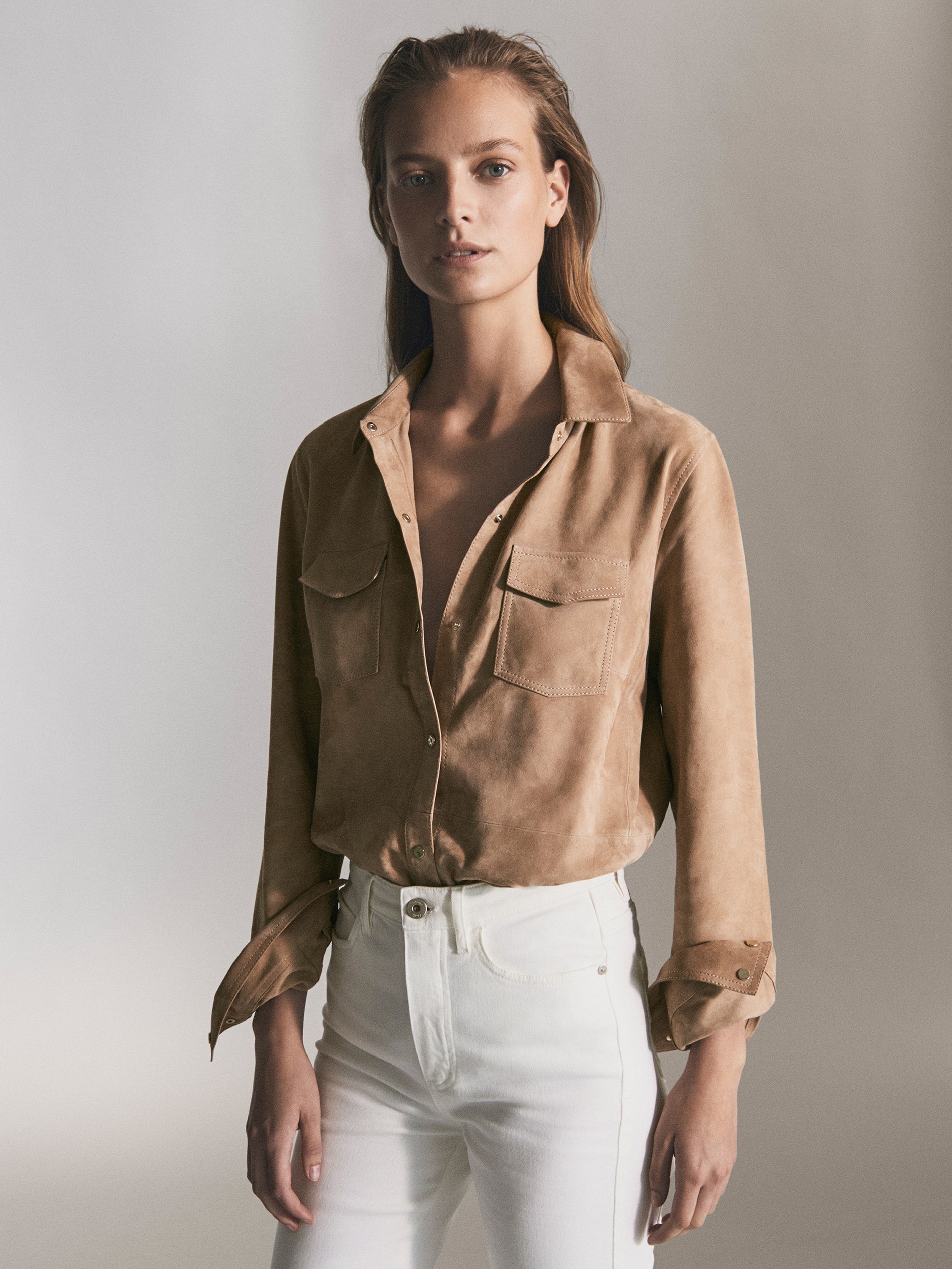 Camisa de ante mujer Clearance