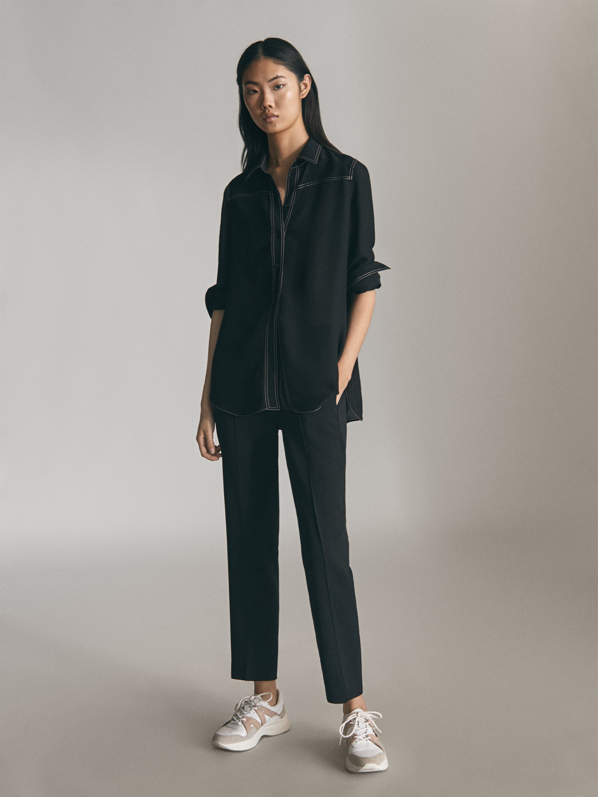 Carotte En Crêpe Carotte Pantalon Crêpe En Pantalon Noir Pantalon Noir 1FTlKJc3