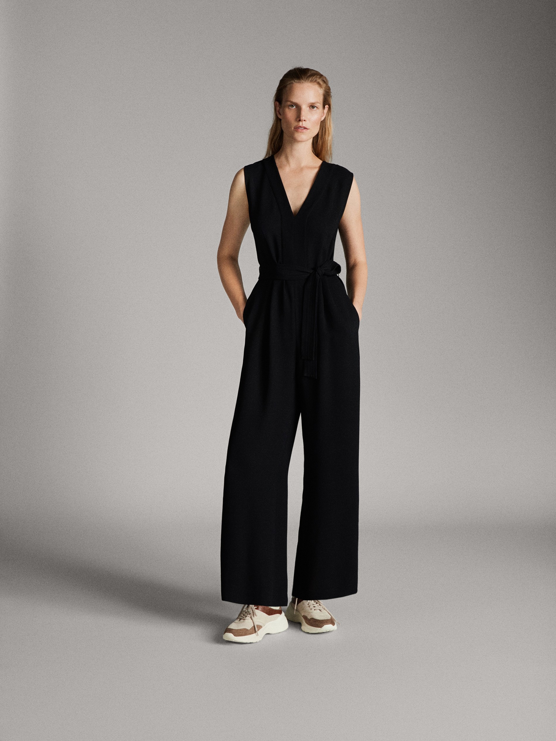 massimo dutti jumpsuit black
