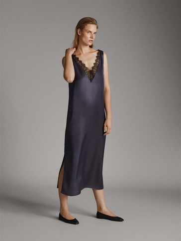 Vestido lencero massimo dutti clearance