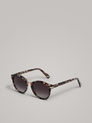 ROUND TORTOISESHELL AND METAL SUNGLASSES