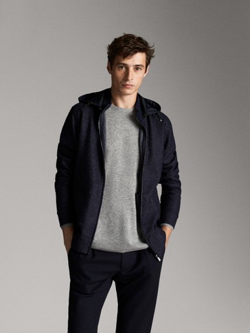 BOSS Men's Cotton-Blend Sport Coat w/ Elbow Patches, Tan cotton cardigan with elbow patches men