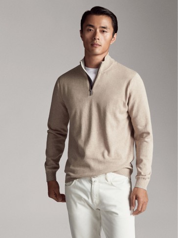 Massimo dutti half best sale zip