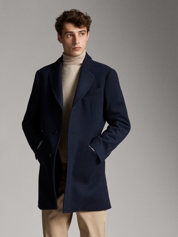 massimo dutti navy coat