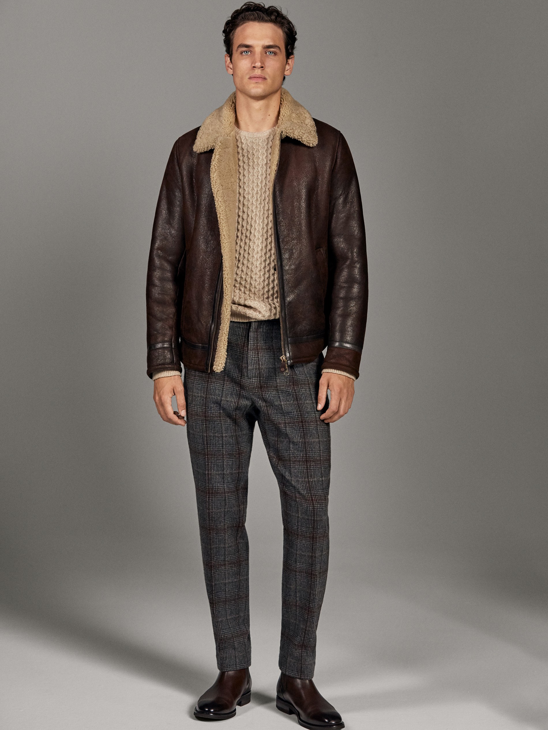 blouson cuir massimo dutti