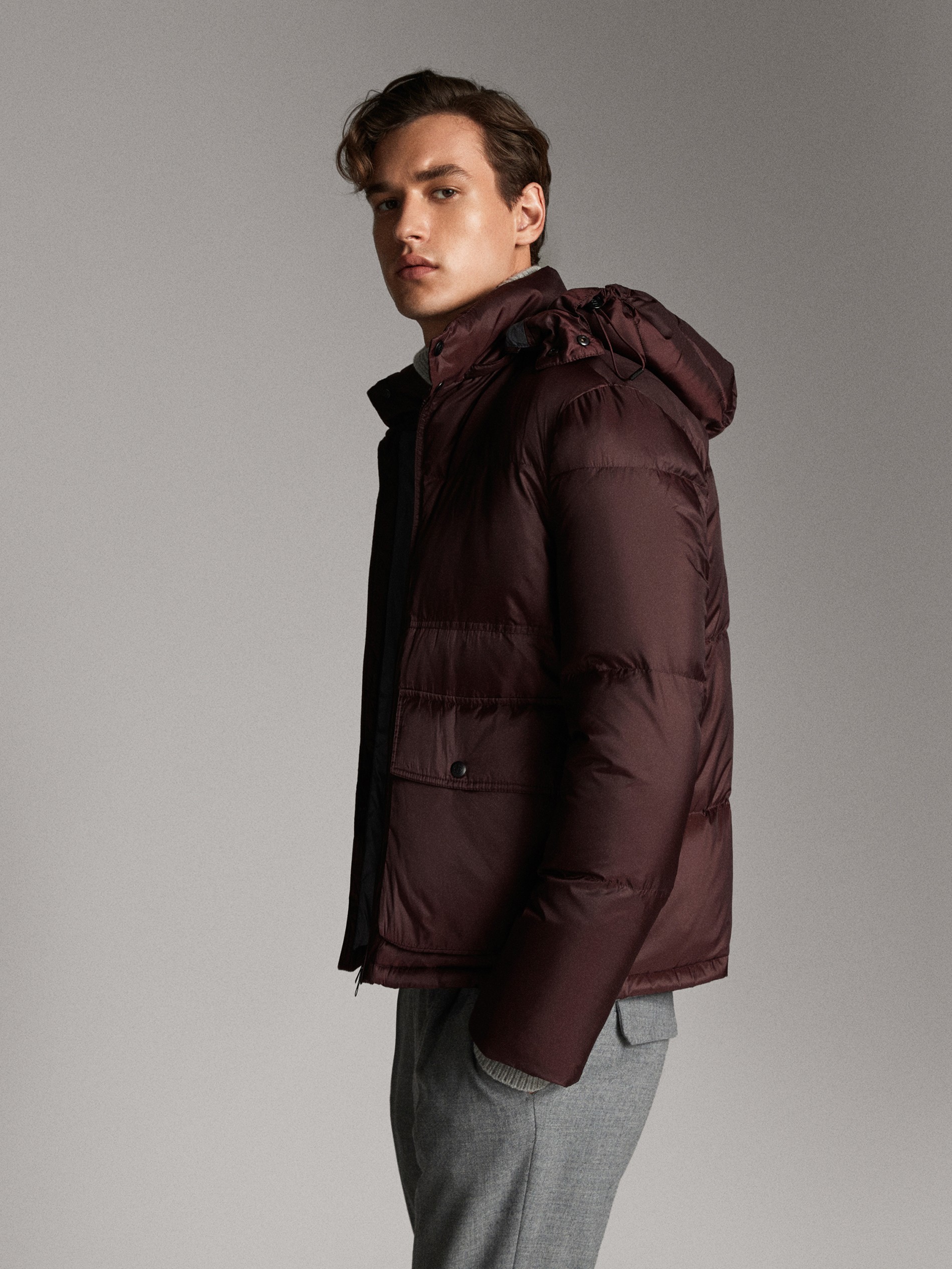 hooded down puffer jacket