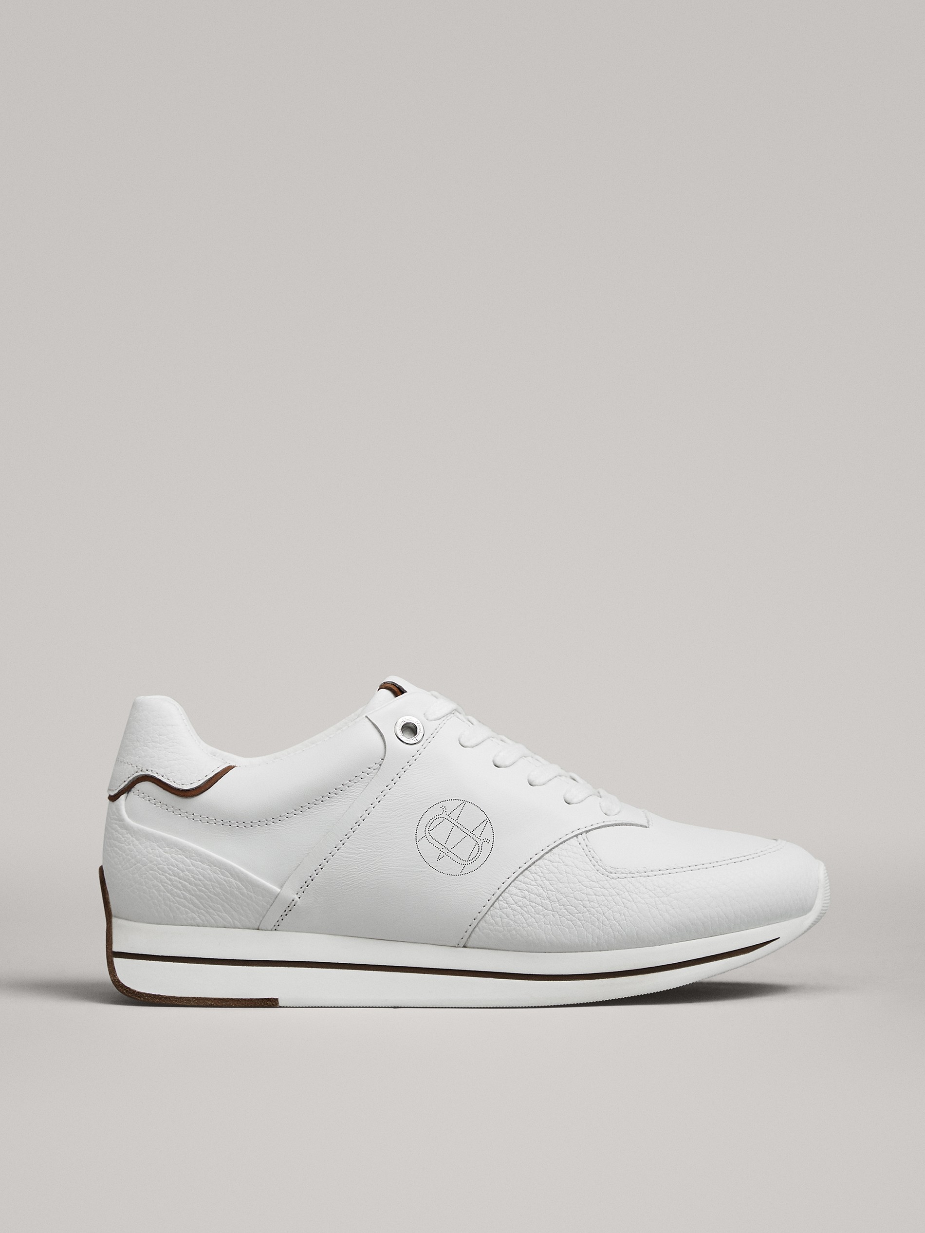 plain black leather trainers womens