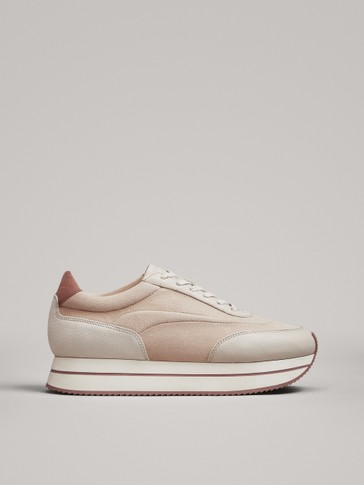 tan platform trainers