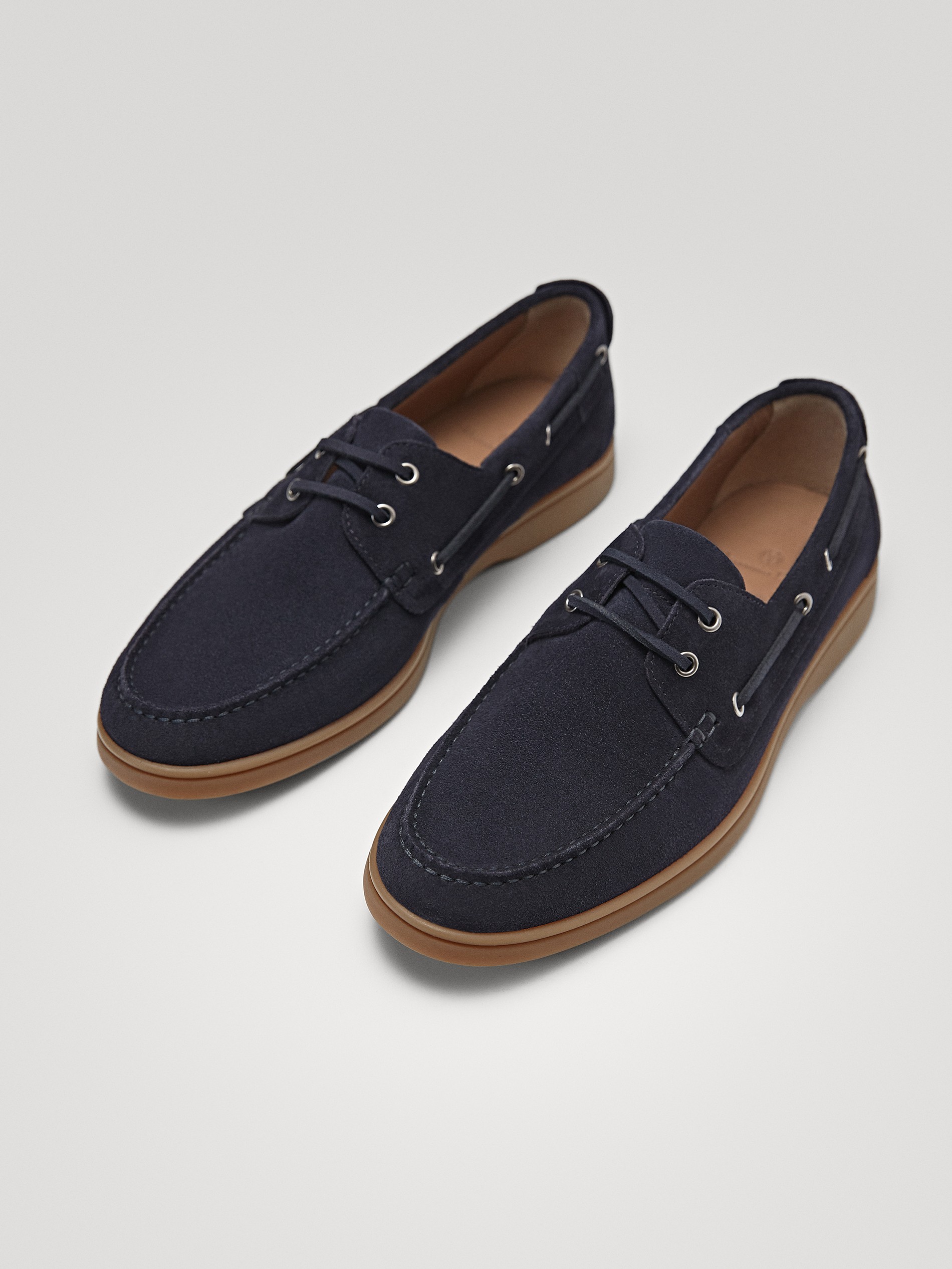 blue suede deck shoes