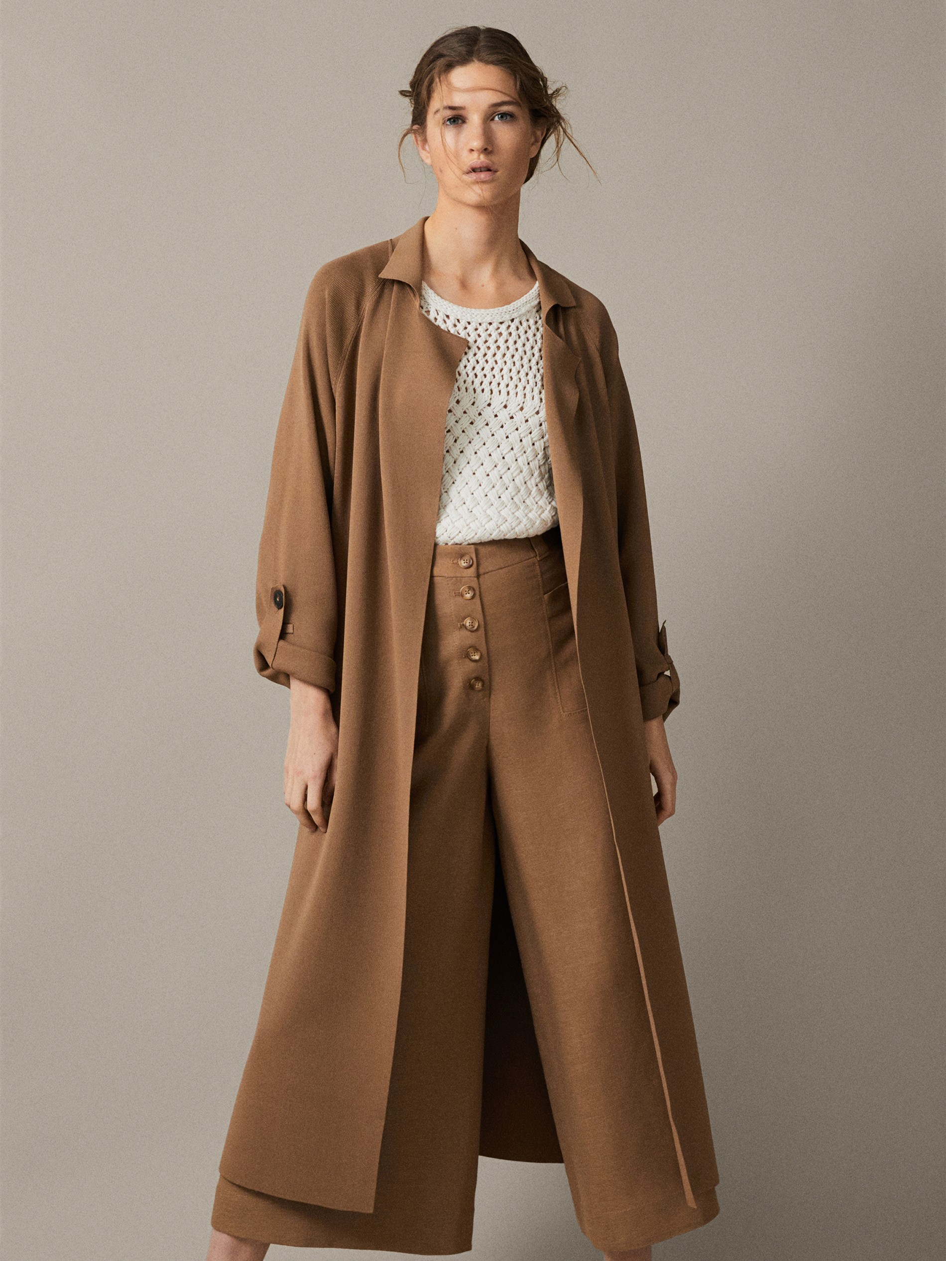 Massimo Dutti KNIT TRENCH-STYLE CARDIGAN WITH BELT at Â£119 | love the brands