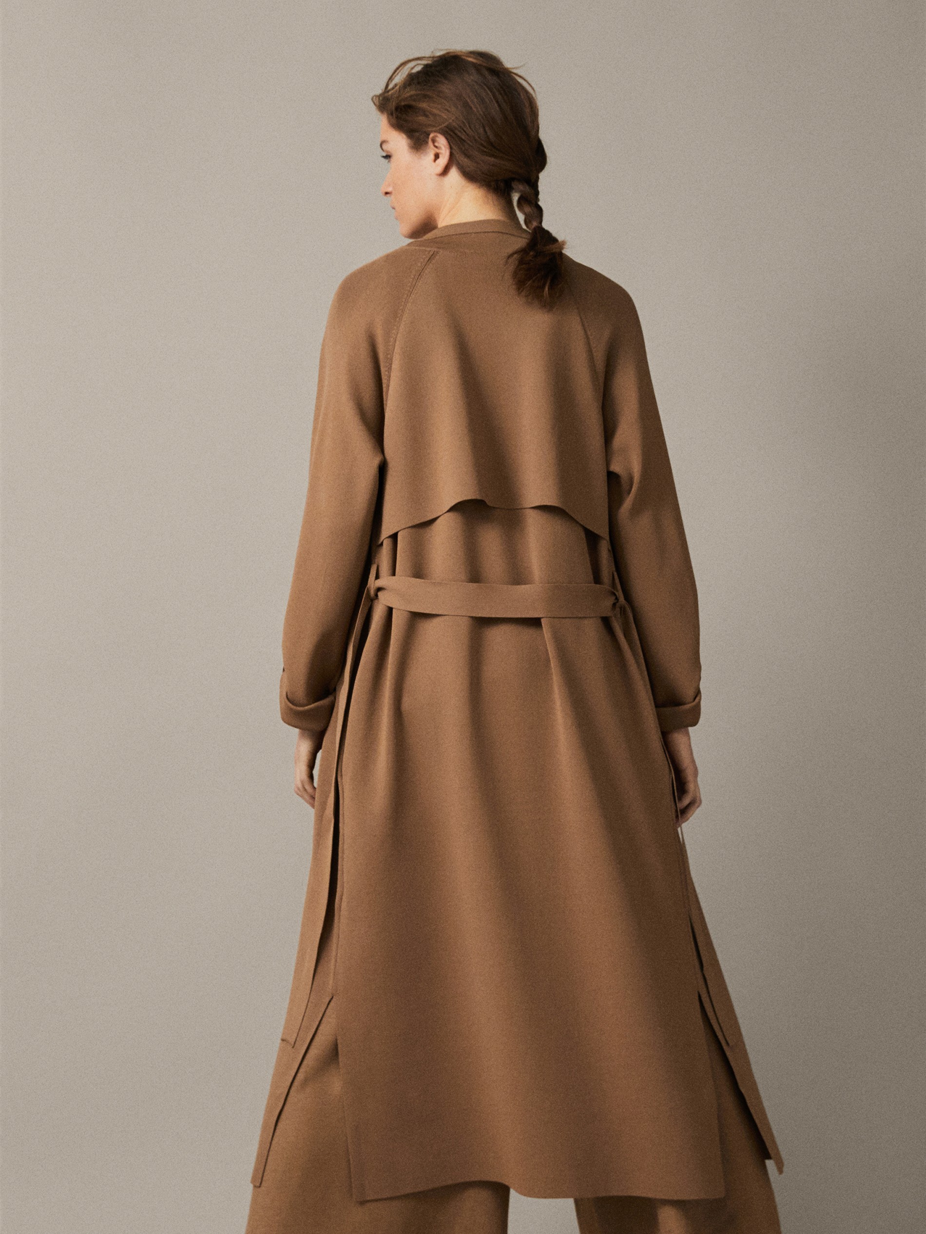 Massimo Dutti KNIT TRENCH-STYLE CARDIGAN WITH BELT at Â£119 | love the brands