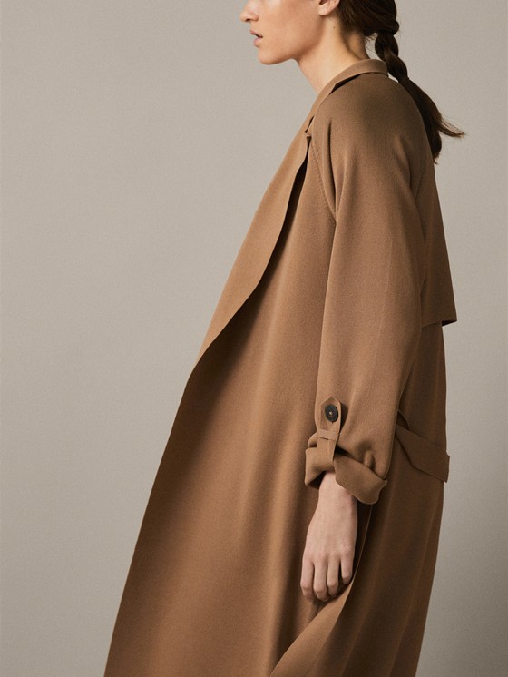 Massimo Dutti KNIT TRENCH-STYLE CARDIGAN WITH BELT at Â£119 | love the brands