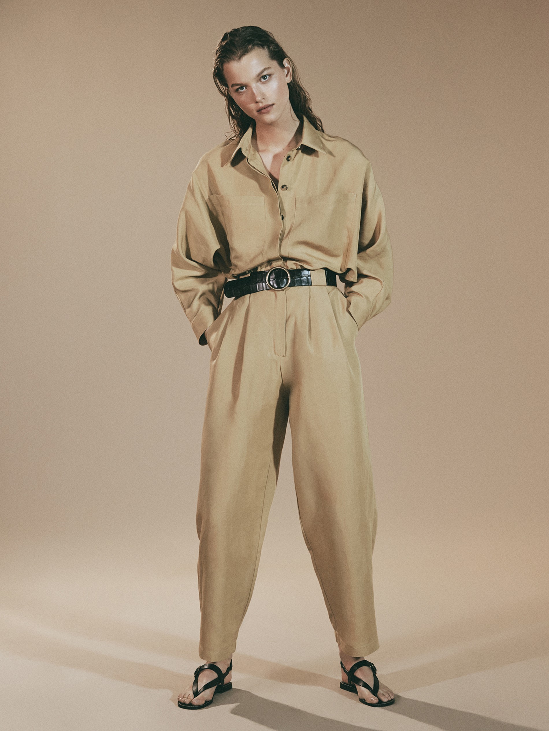 massimo dutti yellow jumpsuit