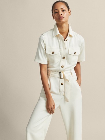 massimo dutti jumpsuit white