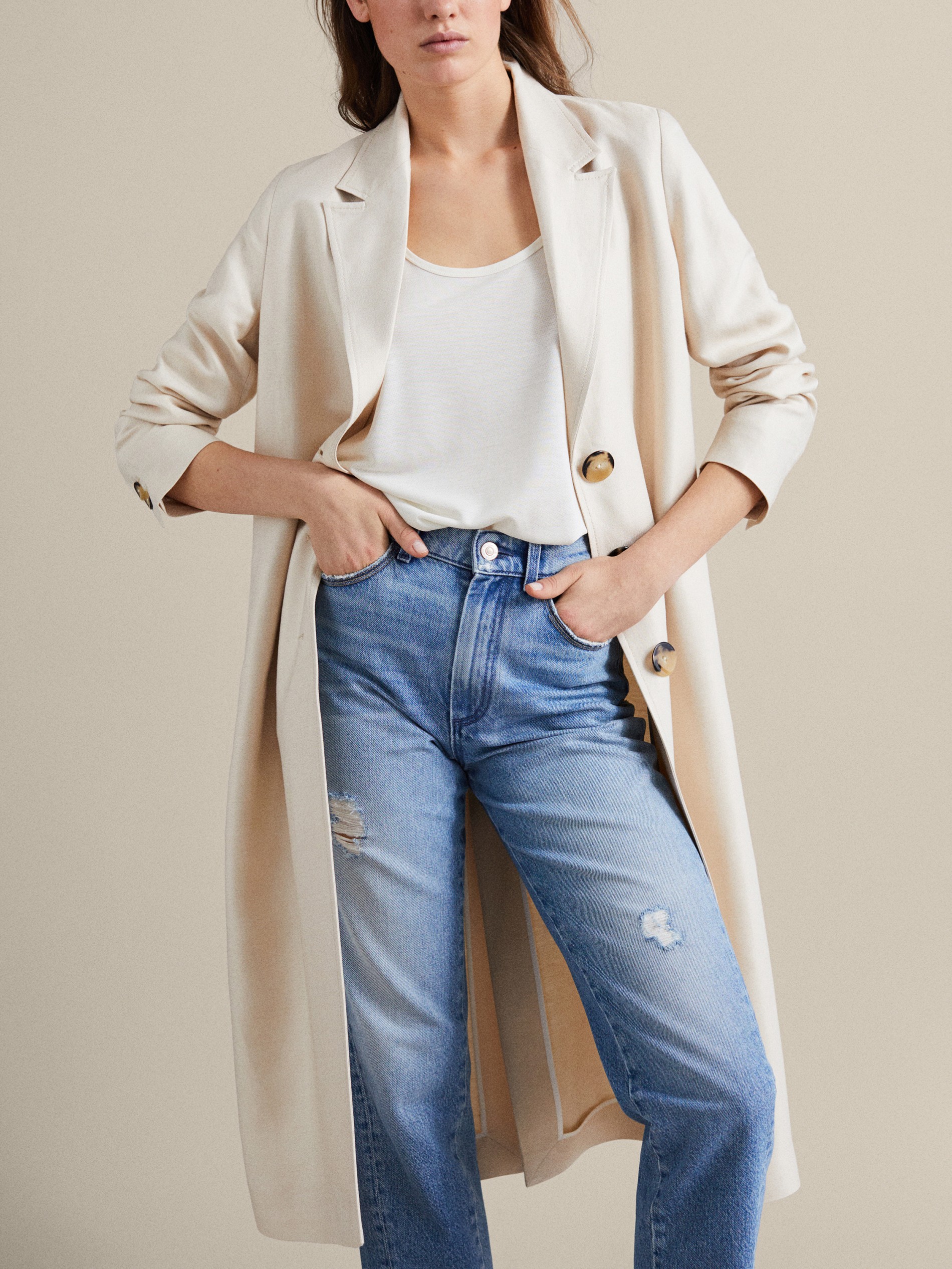 Massimo Dutti PLAIN LINEN TRENCH COAT at £139 | love the brands
