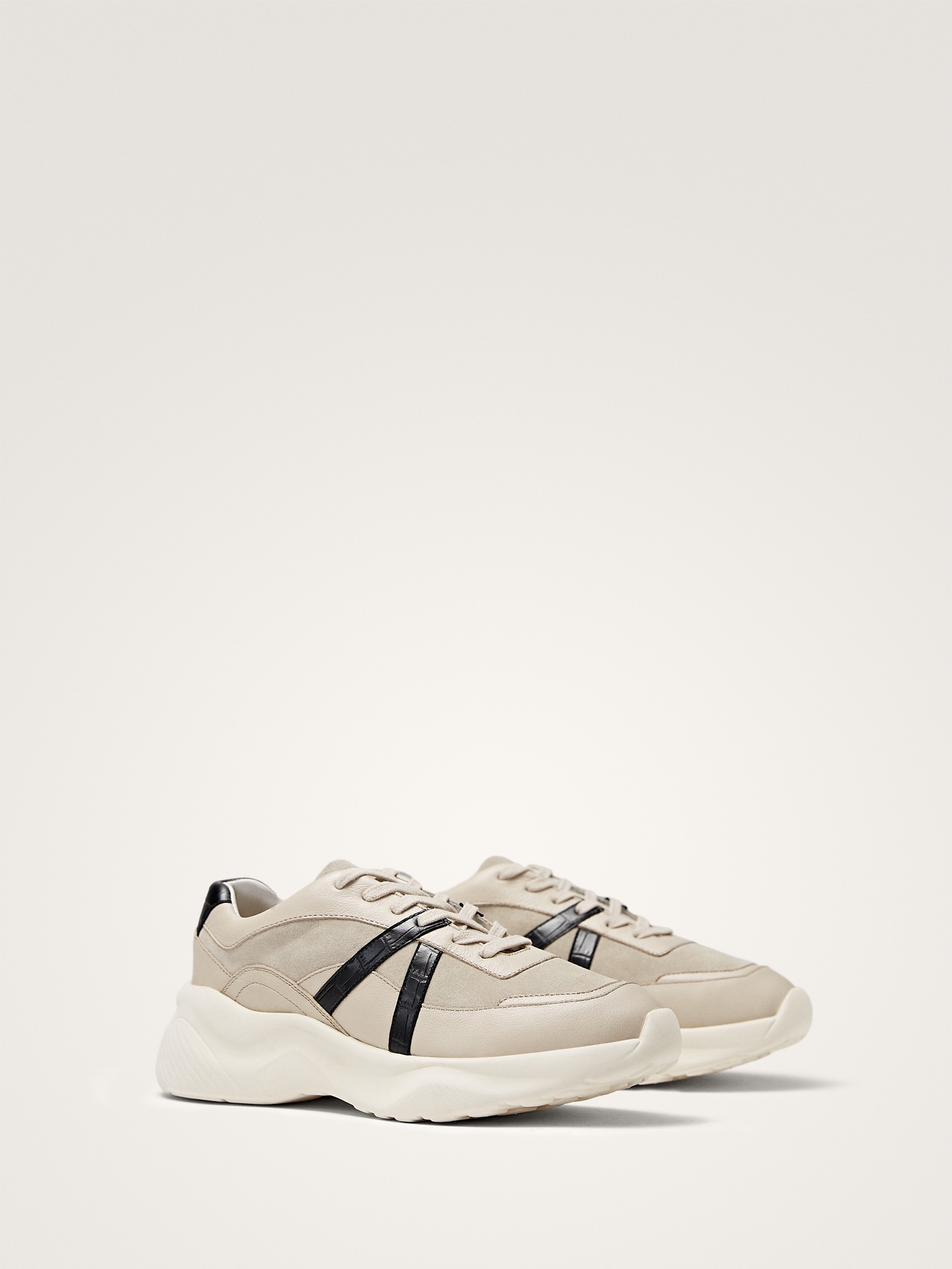 white trainers with leopard print stripe