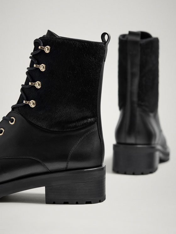 austin black leather lace up boots