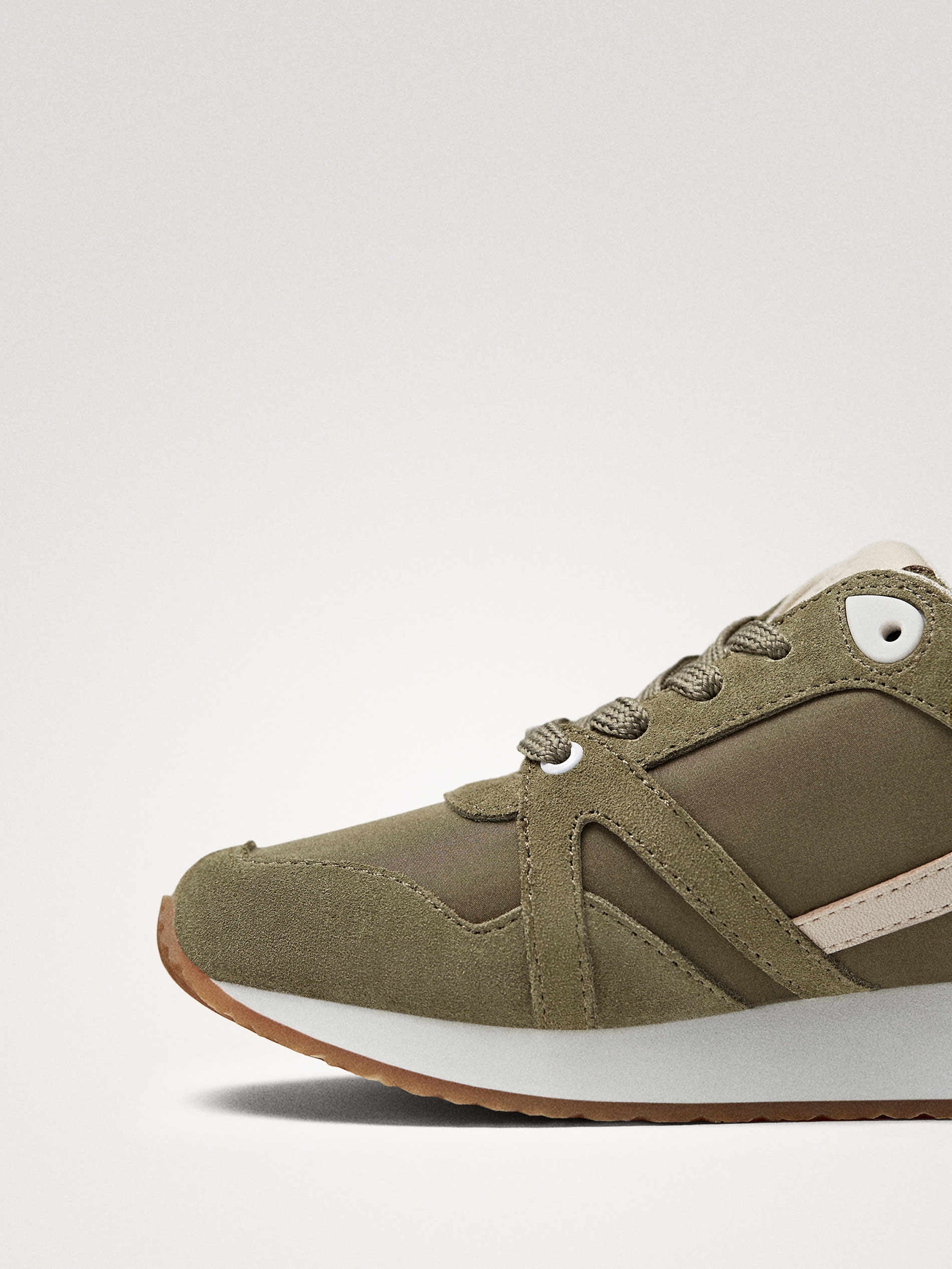 Massimo Dutti KHAKI COMBINED TRAINERS at £54.95 | love the brands