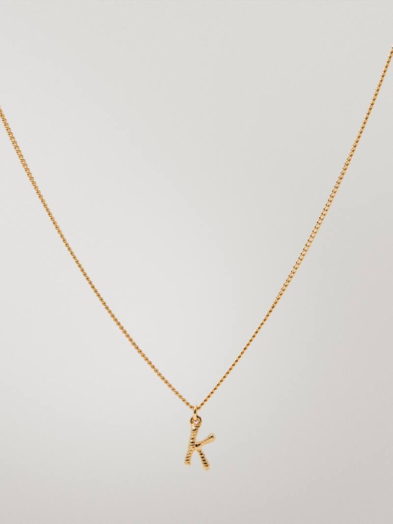 Gold Plated Letter K Necklace Women Massimo Dutti