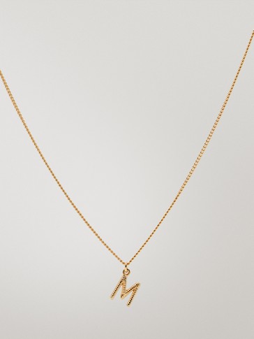 letter m necklace gold