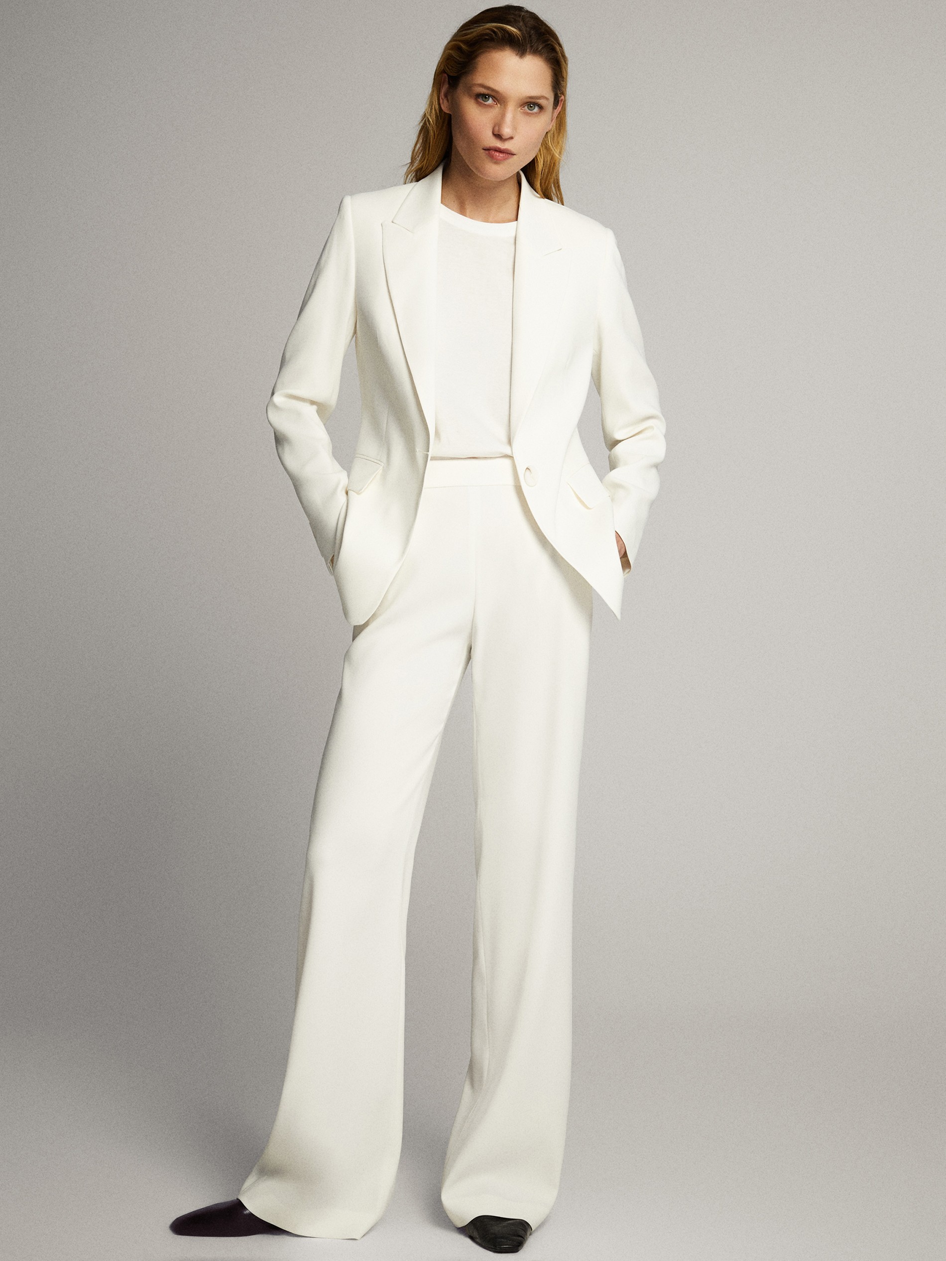massimo dutti wide leg trousers