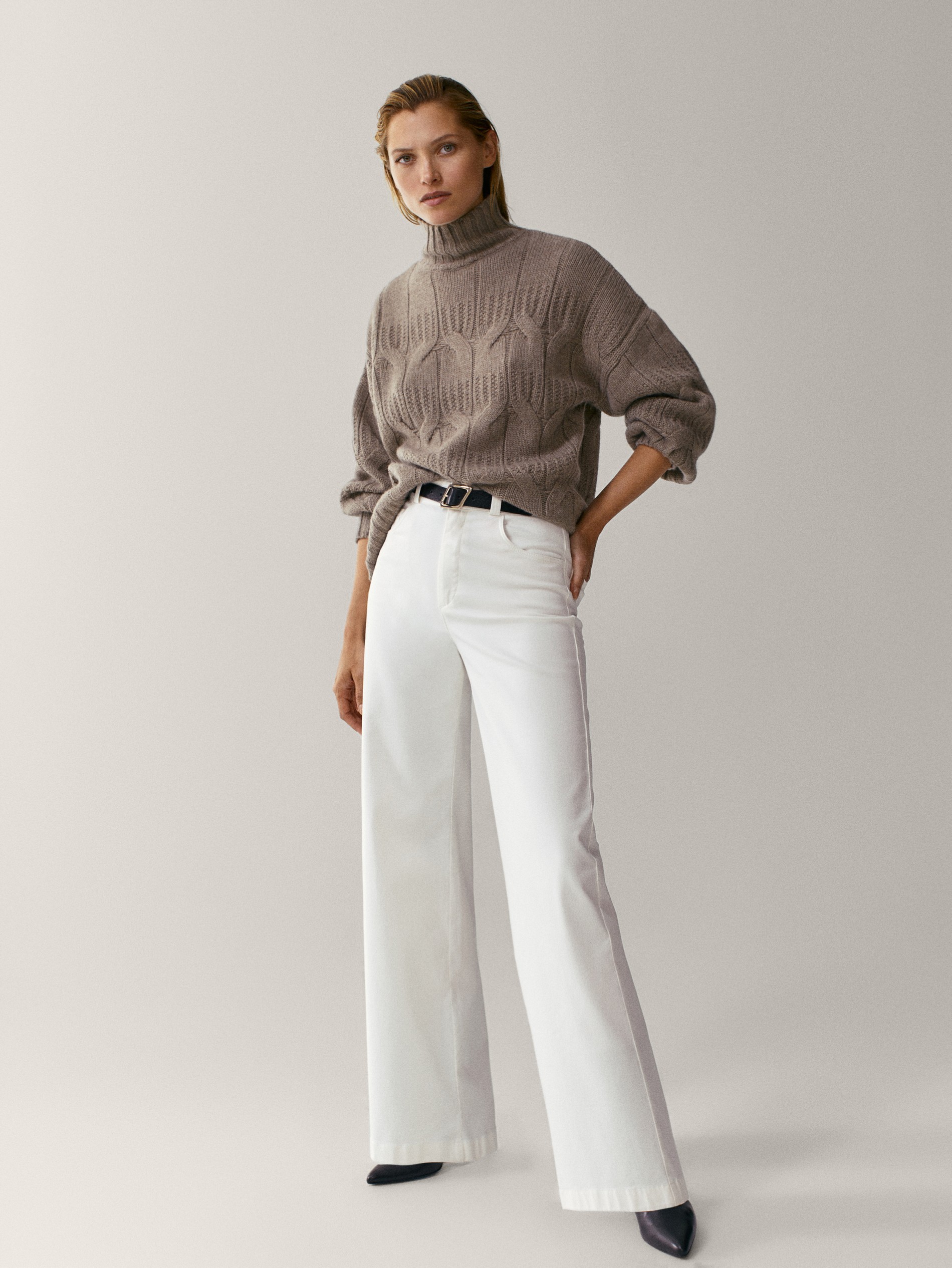 massimo dutti wide leg jeans