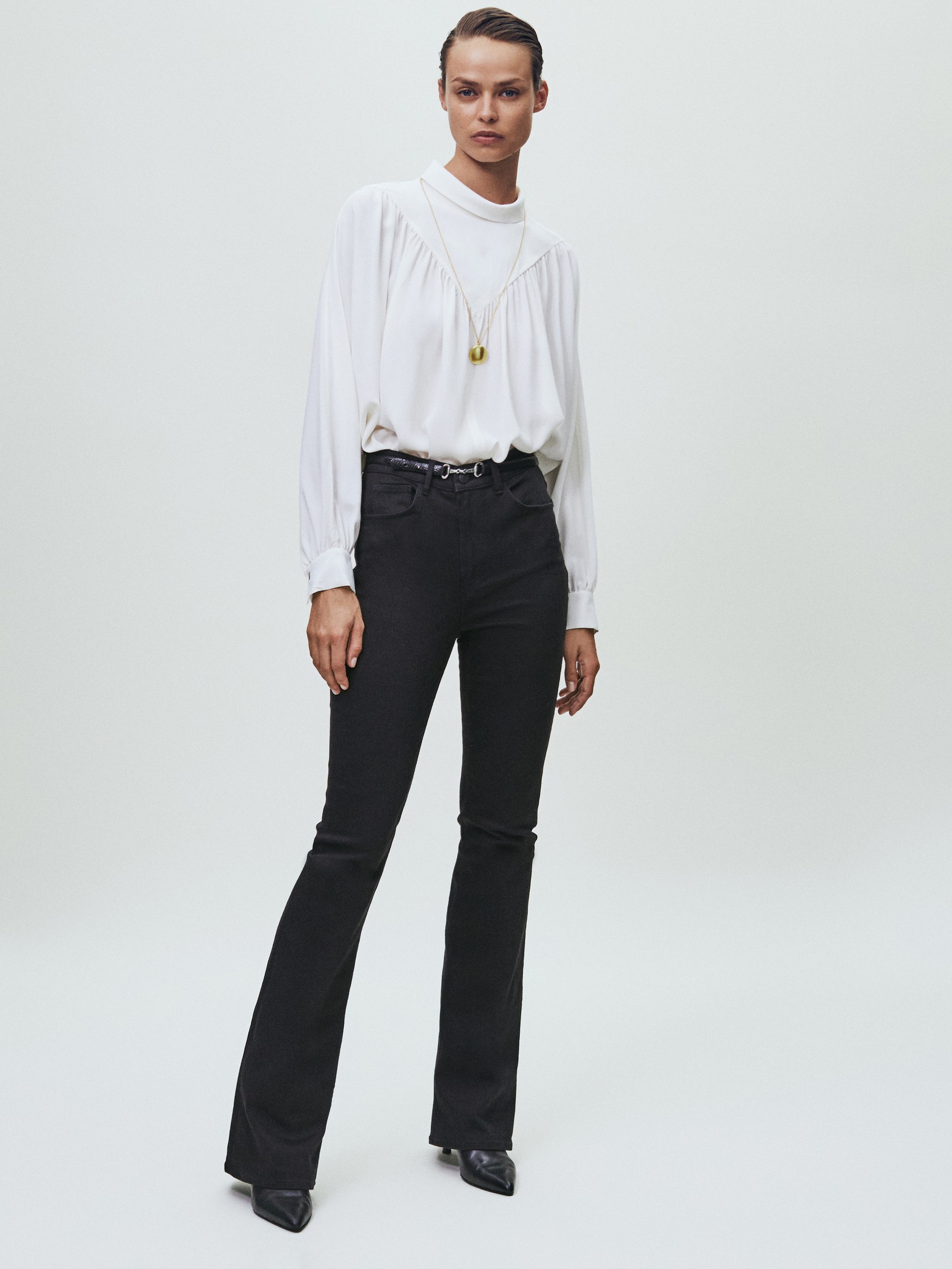 massimo dutti coated jeans