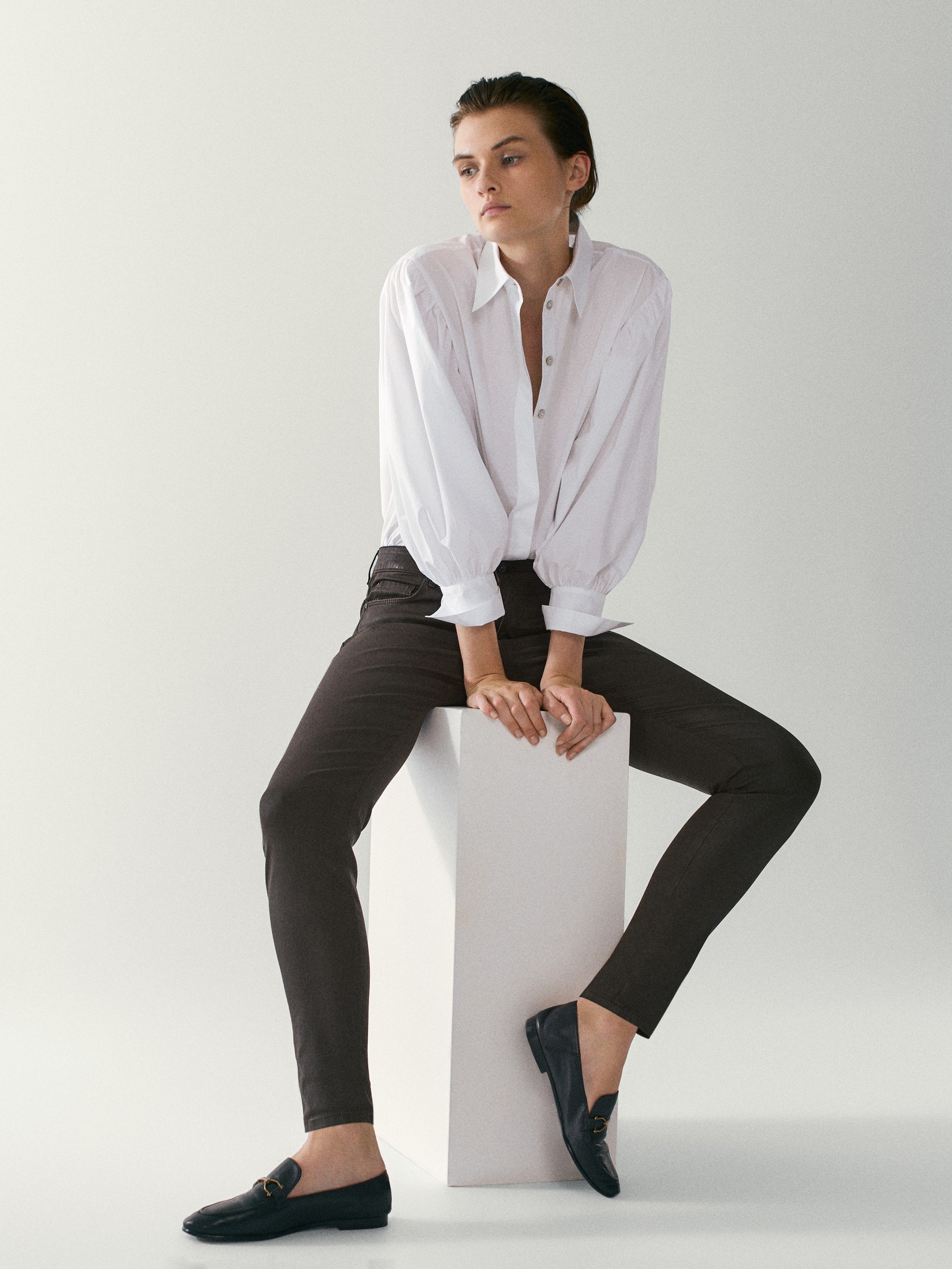 womens black skinny fit trousers